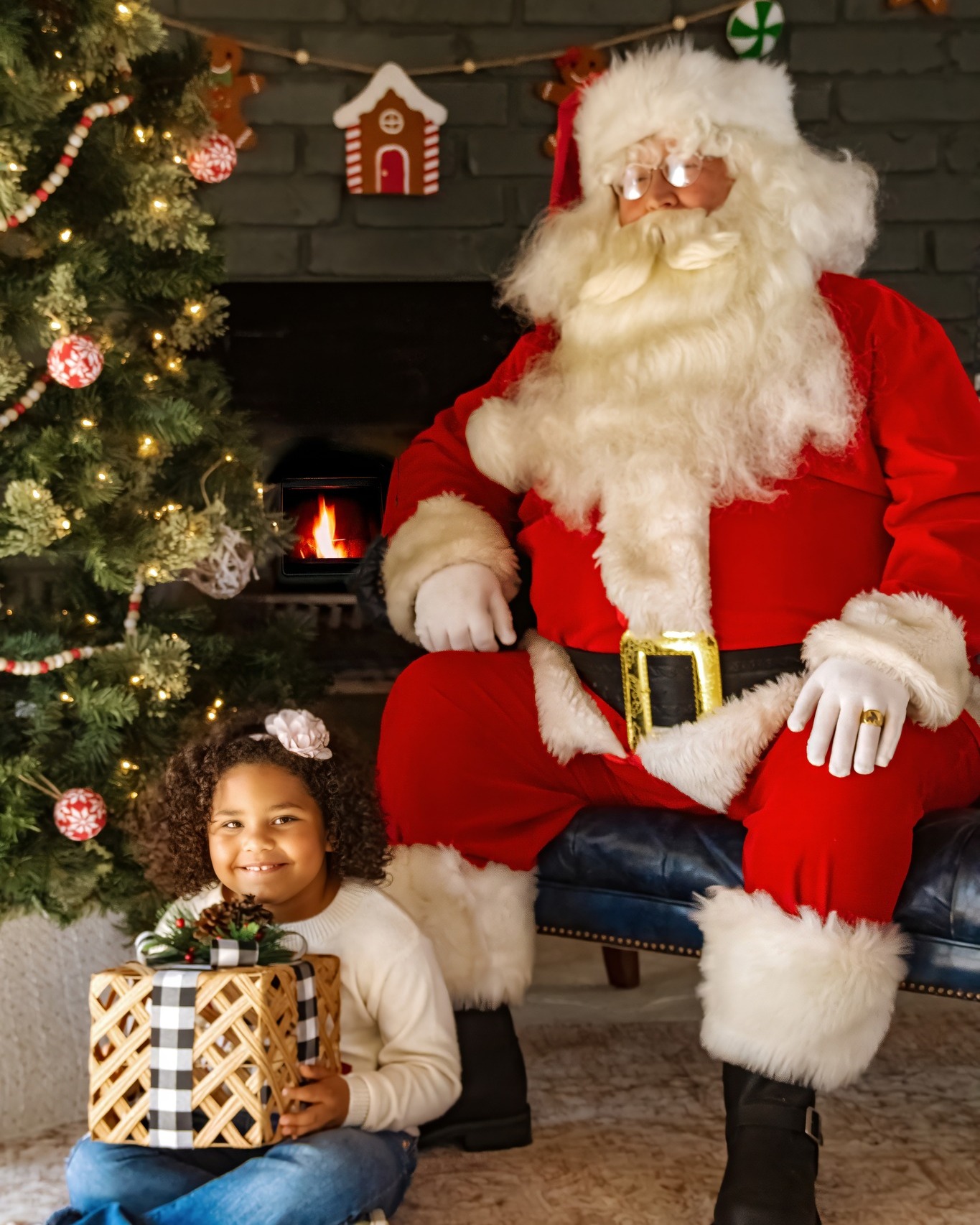 Santa giving a present